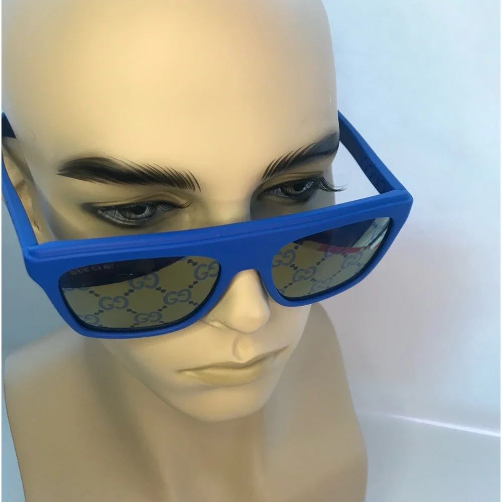 💯 Authentic - NEW Gucci GG1570S - 004 Blue Sunglasses